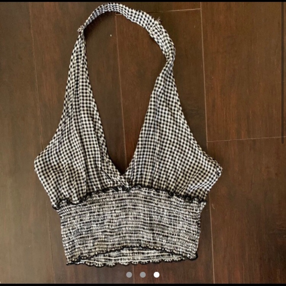 Checkered halter top